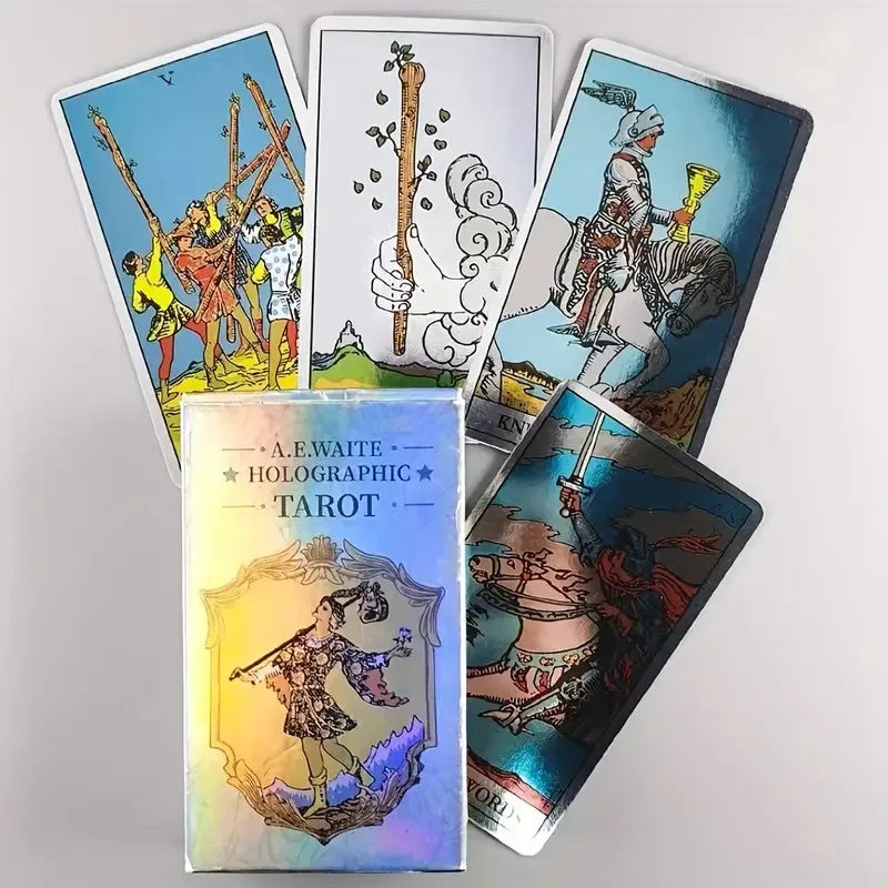 1 Box Classic Tarot Card Board Game With Holographic Flash Cards Holographic Waite Tarot Cards Deck for Beginners And Collectors