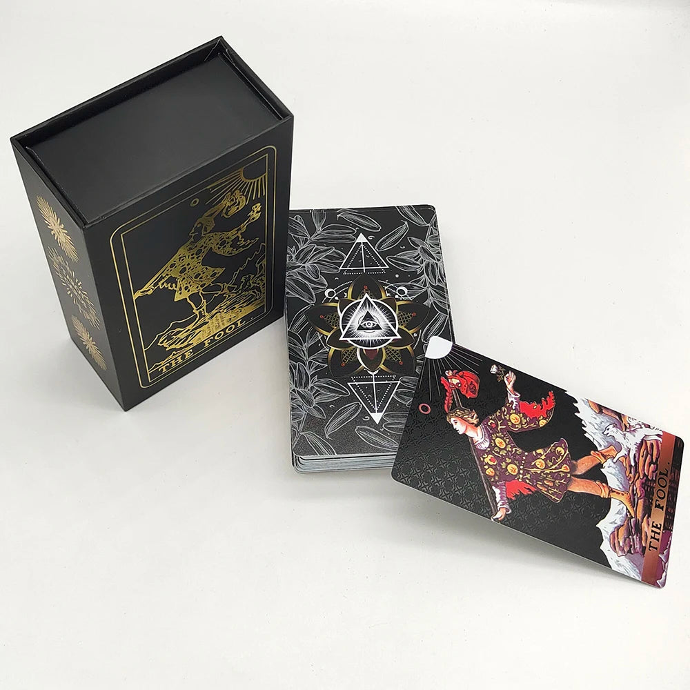 New Rider Waite Deck Gold Foil Tarot Cards Mysterious Board Game Terrific Divination Oracle With Exquisite Gift Box
