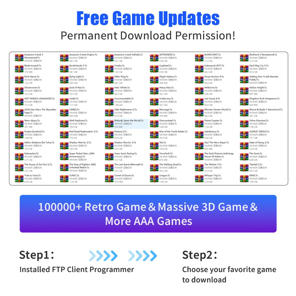 Retrobat＆Playnite Retro Gaming HDD 38200+AAA PC and Retro Games for PS3/PS2/Switch/DC/WII/WIIU/NES/MAME Emulator Game Console