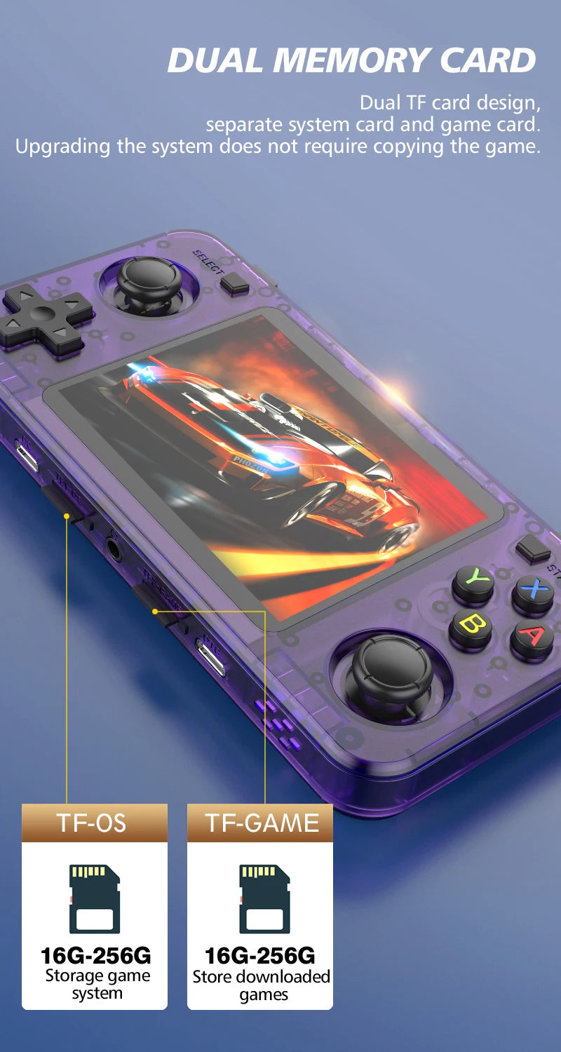 R36H Retro Handheld Console 3.5 inch IPS Screen Open-Source Linux System Portable Classic Game Consoles 64G Video Player Game
