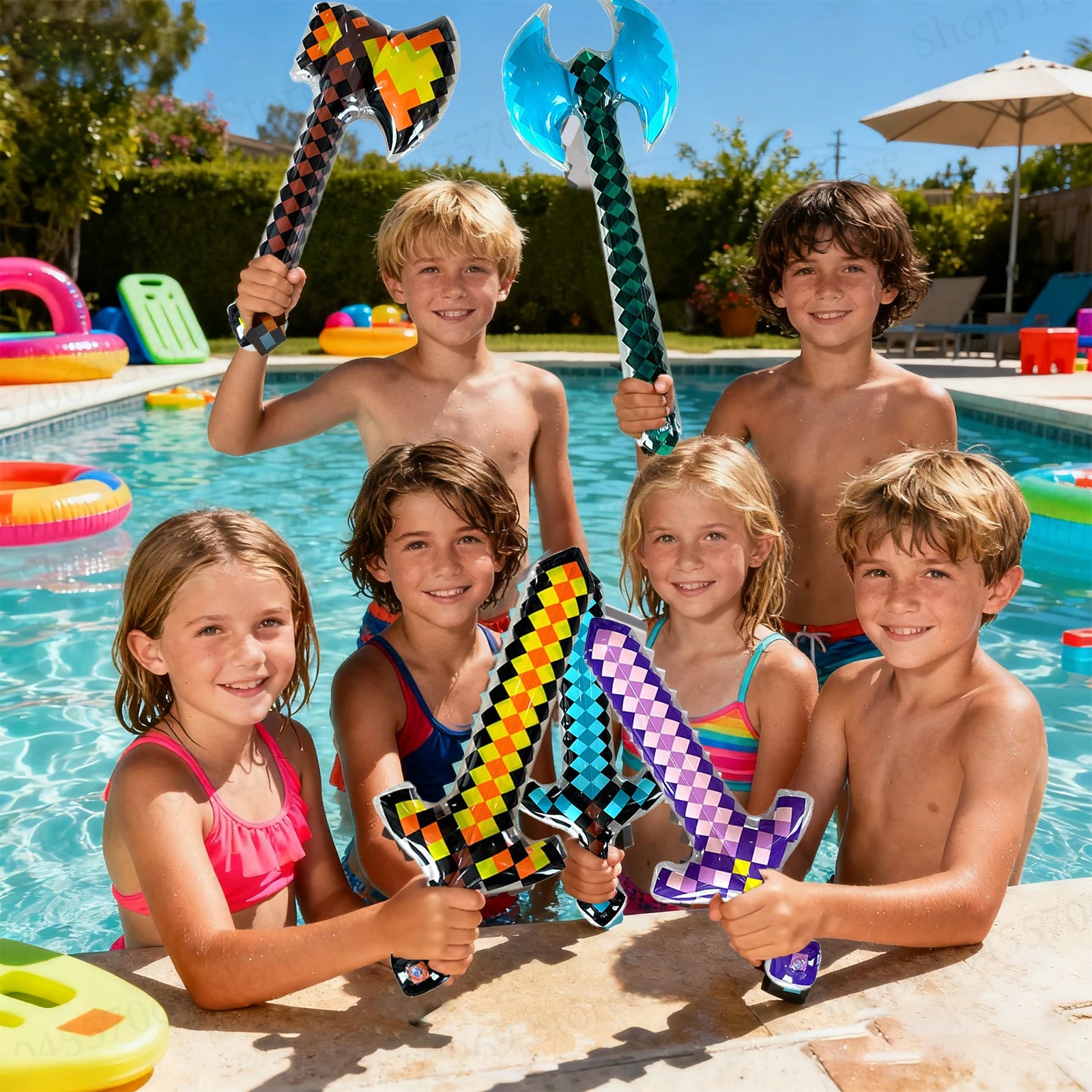 12-72Pcs Inflatable Sword Toy Inflatable Weapons for Theme Party Birthday Halloween Kids Themed Party Gifts Sword Party Favors
