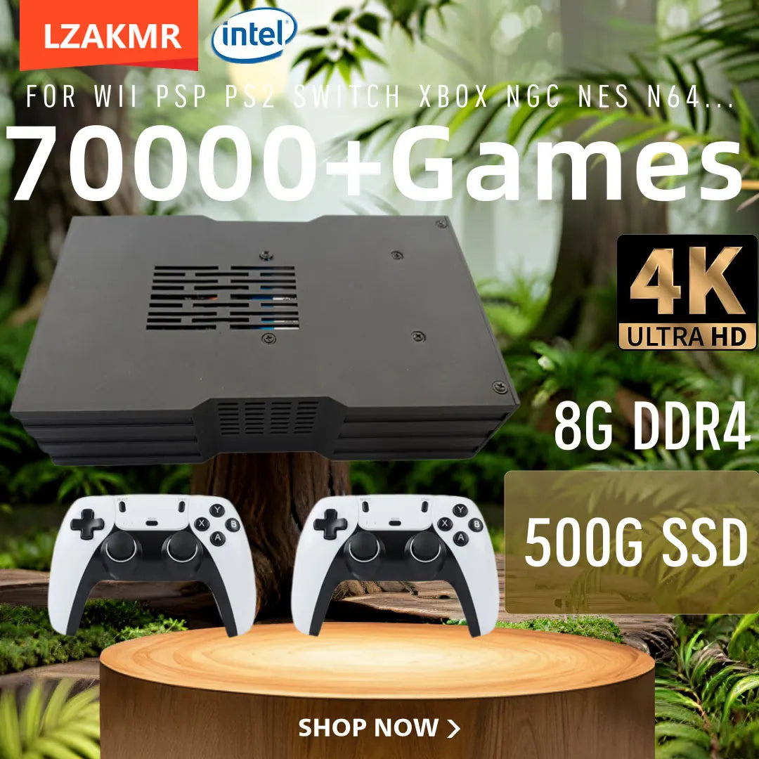 60+ Emulators Super Game Console X King 8G Ram 500G Gaming SSD Batocera 3865U 70000+Games For Wii PS2 XBOX PSP Switch N64