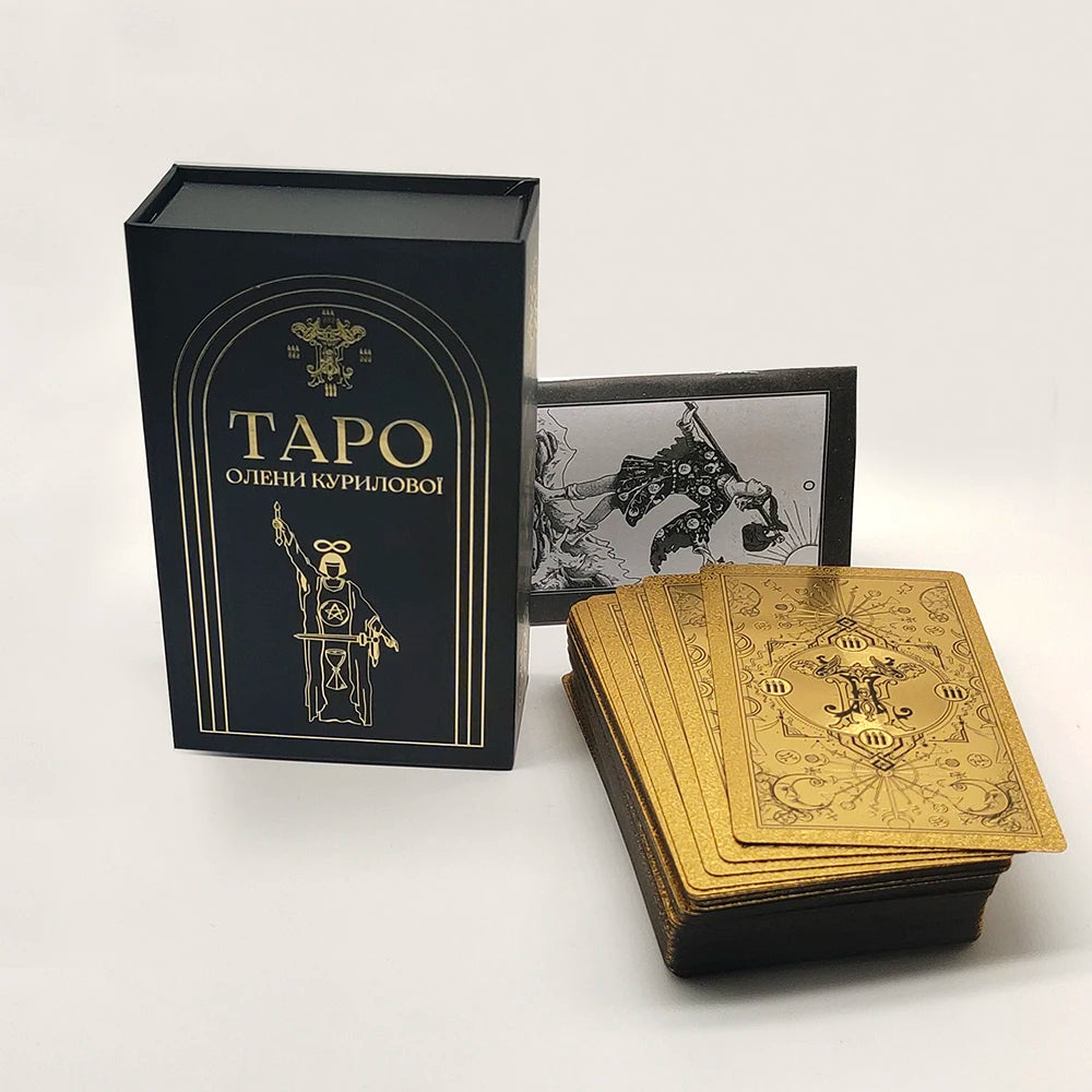 New Rider Waite Deck Gold Foil Tarot Cards Mysterious Board Game Terrific Divination Oracle With Exquisite Gift Box