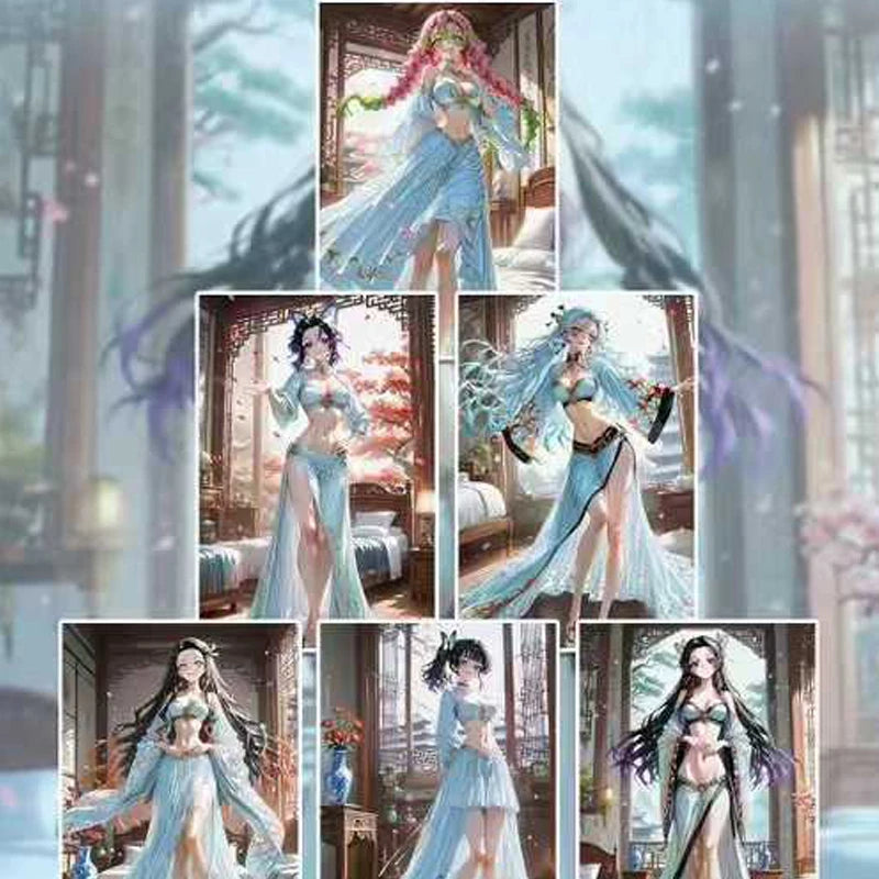 Demon Slayer Wholesales Cards Booster Box Collection A6 Colored Paper Tearing Trading Game Collection Japanese Style Gift