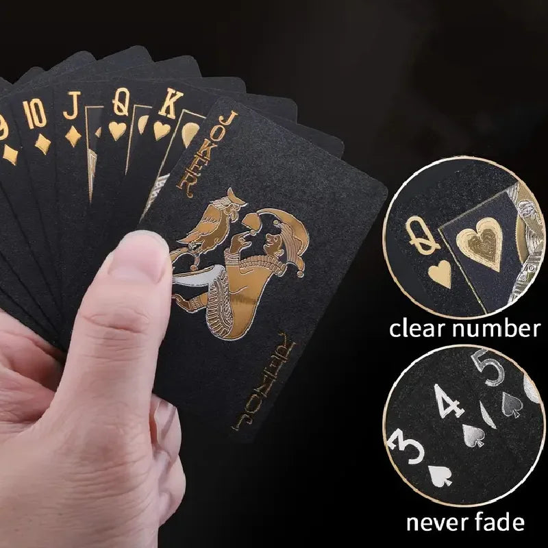 Color Black Gold Playing Card Game Card Group Waterproof Poker Suit Magic Dmagic Package Board Game Gift Collection