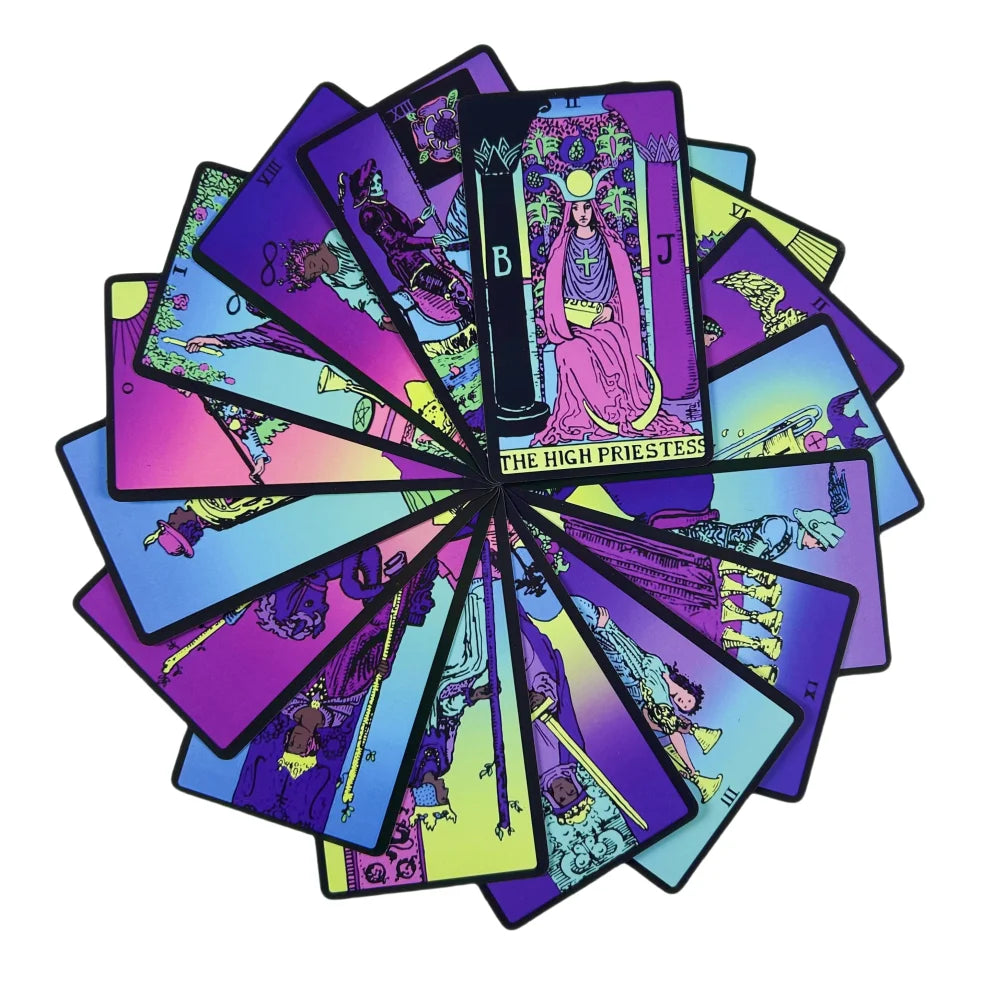 Neon Rider Tarot Cards Game After Divination Deck English Versions Edition Oracle Board Playing Table Game For Party