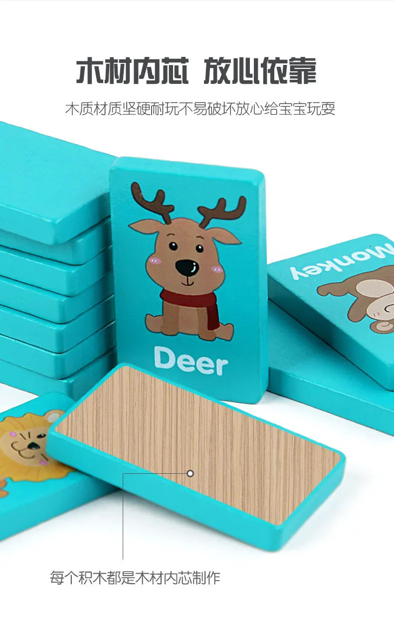 Kid Blocks Seaside Escape Mahjong Wooden Memory Solitaire Matching Game Party Family Board Games Animal Educational Puzzles Toy