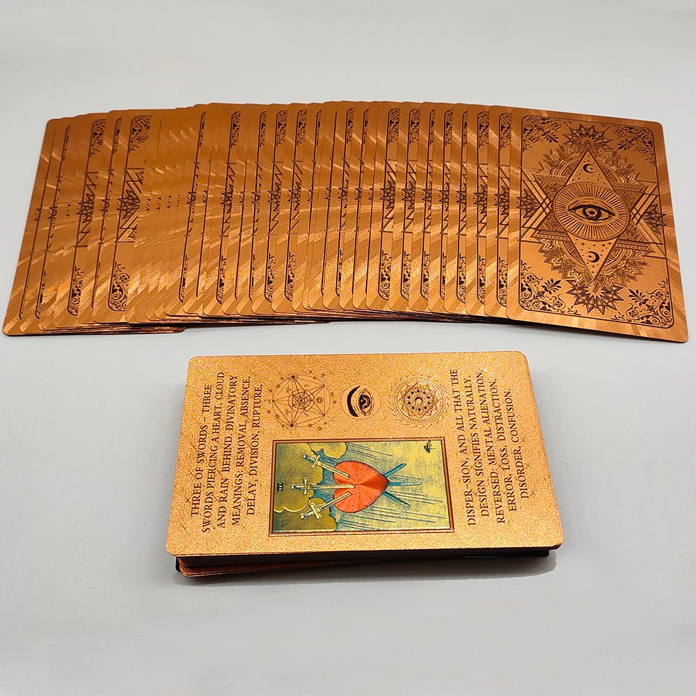 New Rider Waite Deck Gold Foil Tarot Cards Mysterious Board Game Terrific Divination Oracle With Exquisite Gift Box