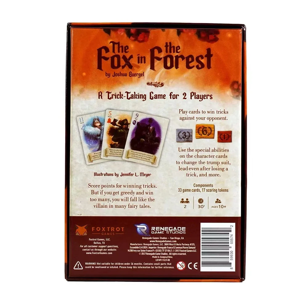 The Fox in the Forest, Social Party Game Cards, Fox-Forest Card Game Educational Toy Challenging Strategy Games Mysterious Funny