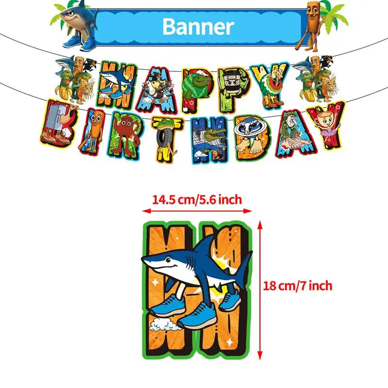 Tung Tung Sahur Party Favor Neon Stickers Cake Topper Glasses Gift Bag Balloons Keychain Squishy Fidget Theme Party Favors