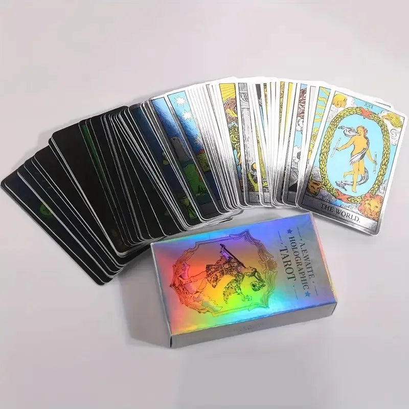 1 Box Classic Tarot Card Board Game With Holographic Flash Cards Holographic Waite Tarot Cards Deck for Beginners And Collectors