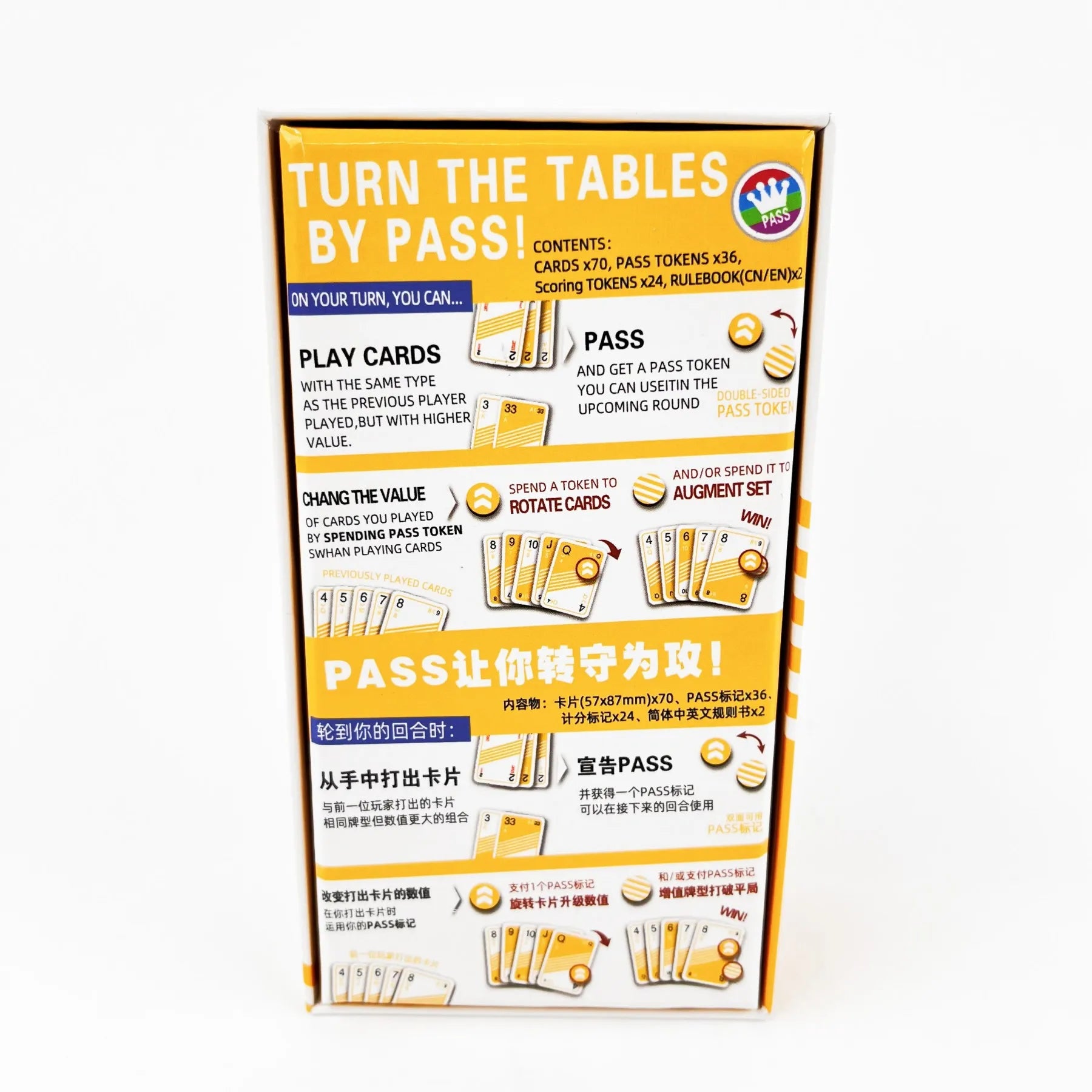 PASS Card Game - URN THE TABLES BY PASS for Fun Party Game - Ages 14+, 2 Players 15 Minutes Playing Time