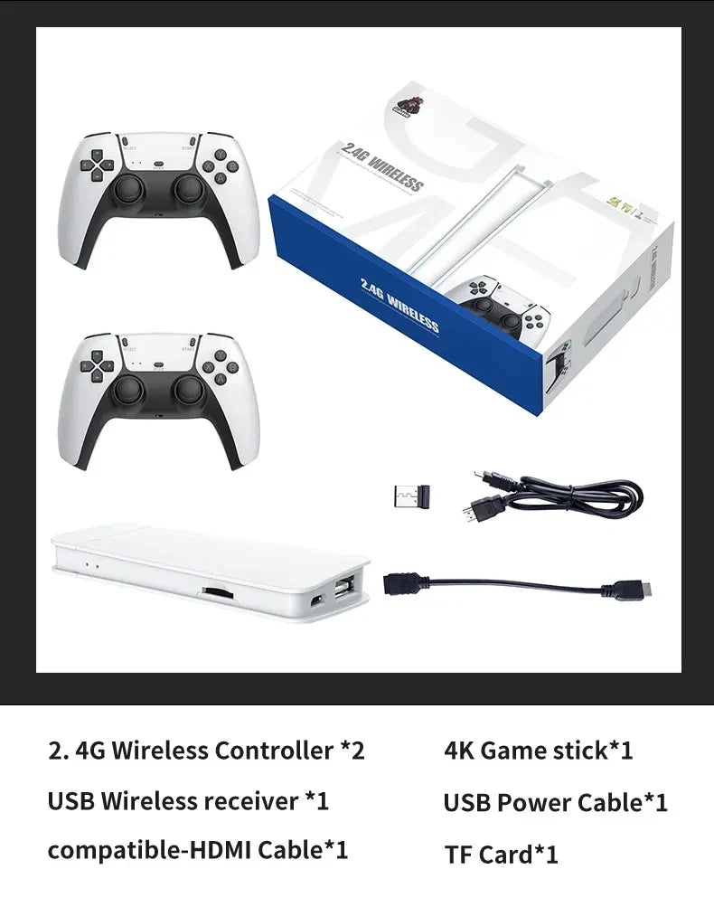 M15 Game Stick Mini TV Handheld Game Console Wireless Gamepads Video Game 128G 30000+ Retro Game HD Output Two-player for PS1 Et
