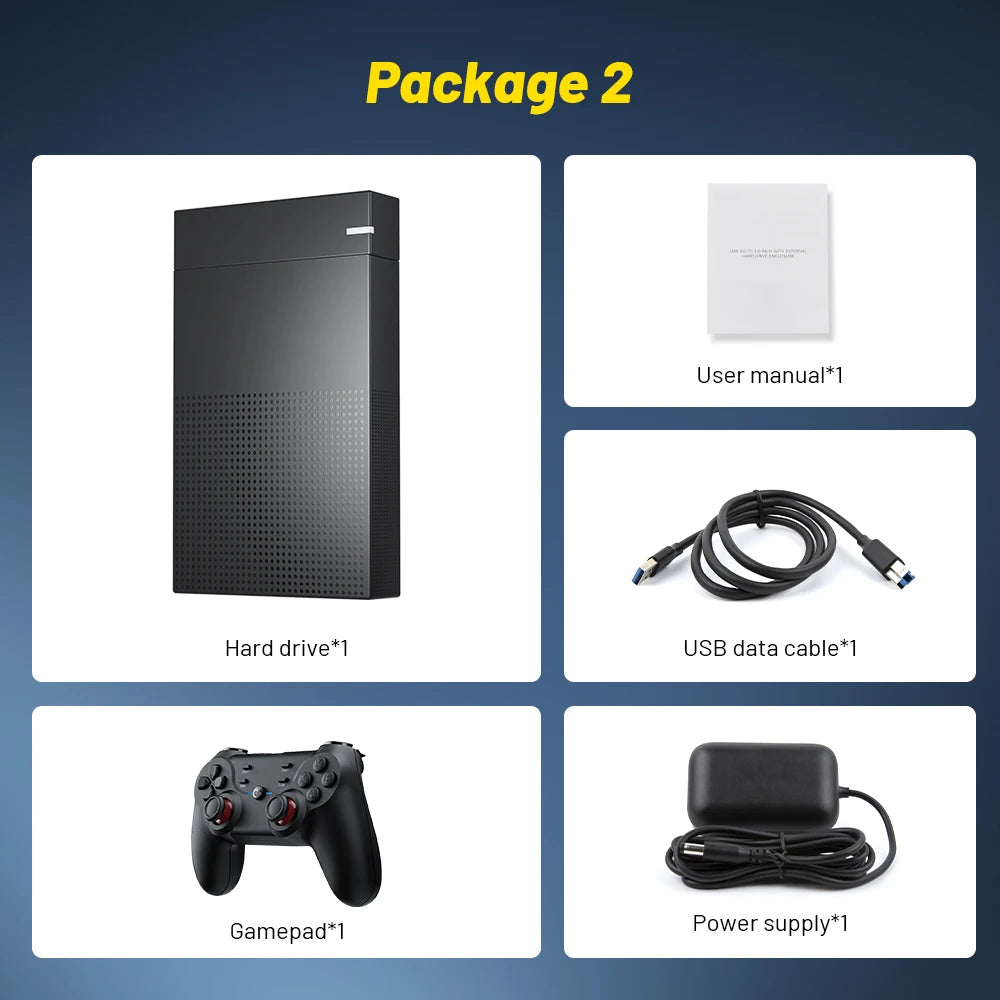 KINHANK 4T Gaming HDD with Launchbox Hyperspin Playnite Retrobat Teknoparrot Retro Video Game Console for PS5/PS4/PS3/PS2/PSP/DC