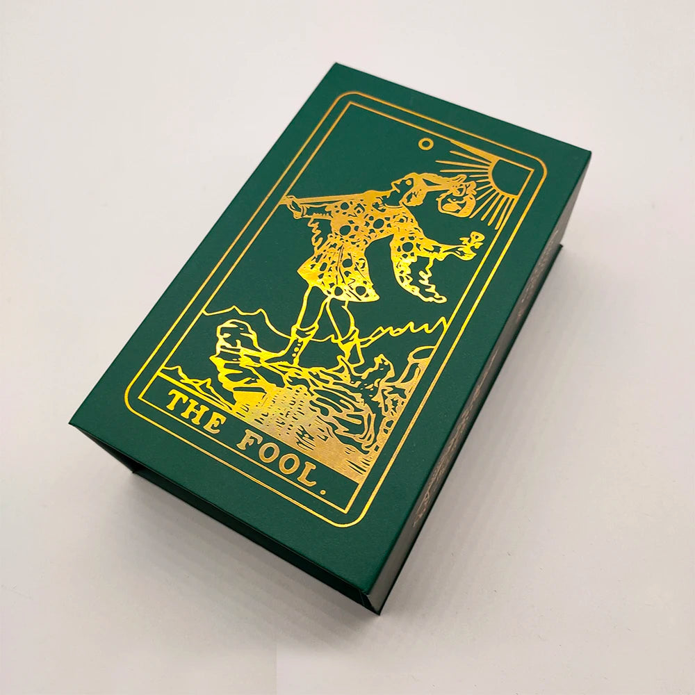New Rider Waite Deck Gold Foil Tarot Cards Mysterious Board Game Terrific Divination Oracle With Exquisite Gift Box