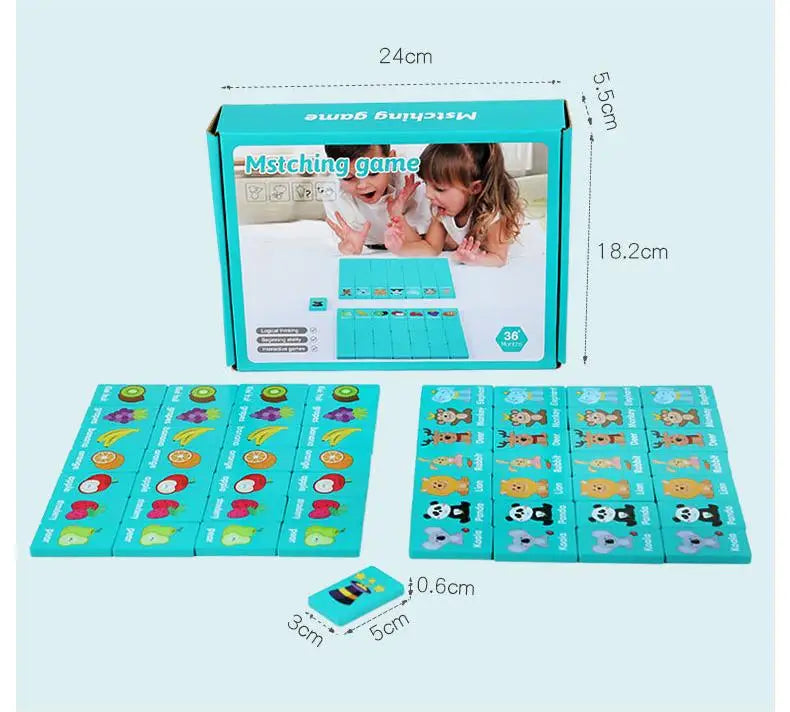 Kid Blocks Seaside Escape Mahjong Wooden Memory Solitaire Matching Game Party Family Board Games Animal Educational Puzzles Toy