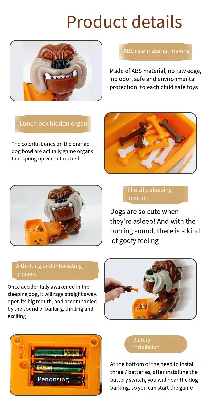 Funny Parent Child Games Beware of The Dog Don't Wake The Dog Toys Dog Board Games for Kids Tricky Toy Bad Dog Gnaw Bones Toy