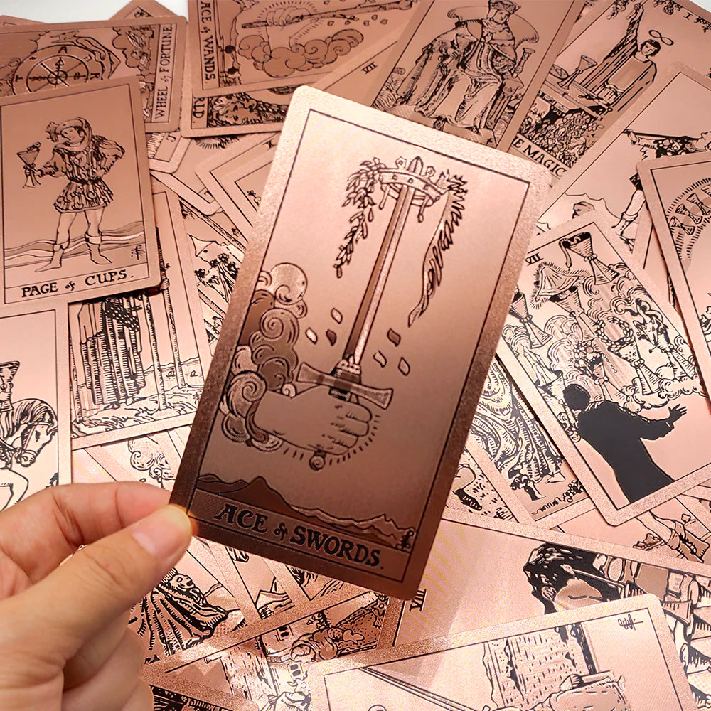 New Rider Waite Deck Gold Foil Tarot Cards Mysterious Board Game Terrific Divination Oracle With Exquisite Gift Box