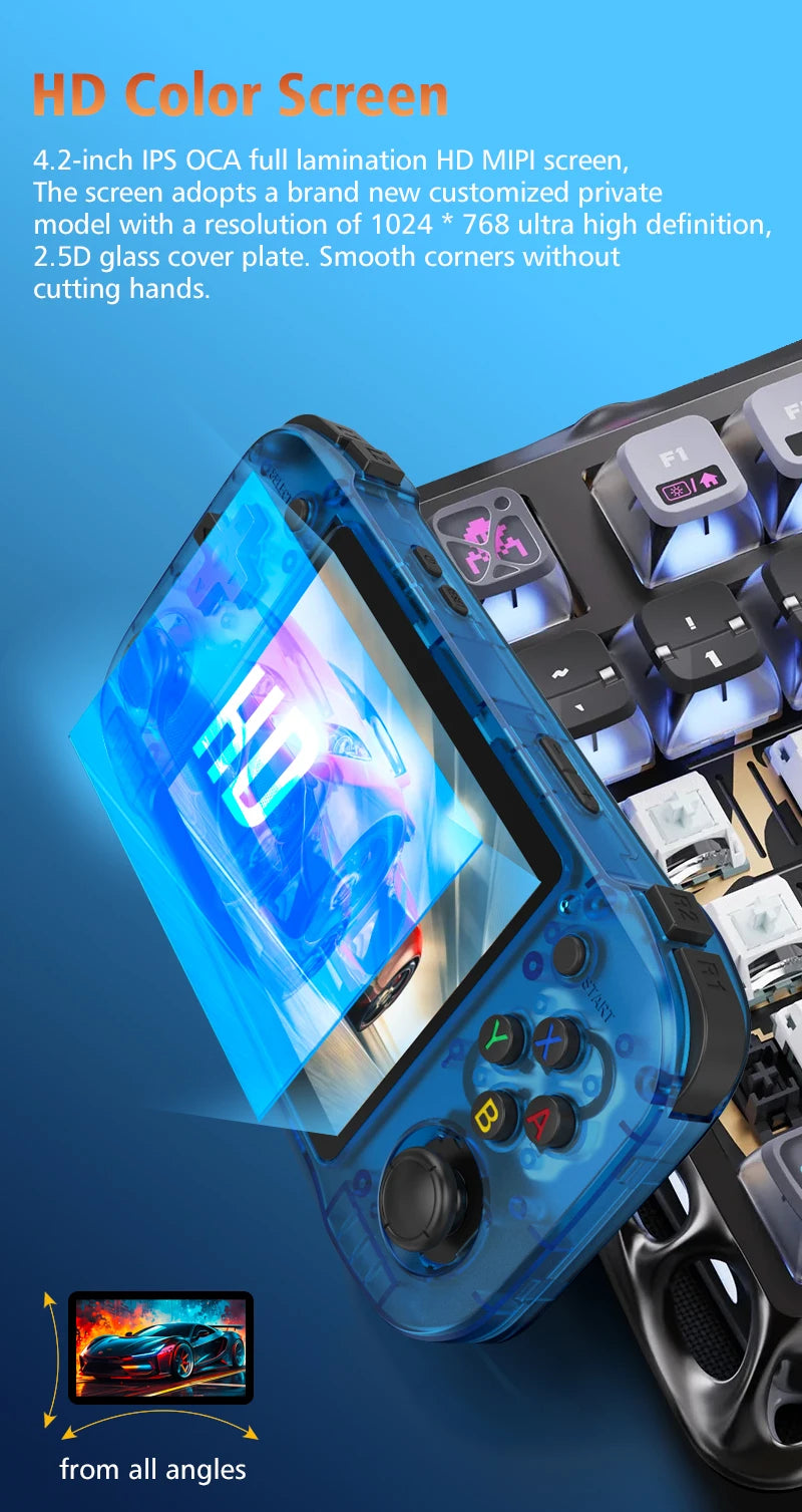 100% Original Linux R46H Retro Handheld Game Console 4.2 IPS 20000+ Games Portable Pocket Player 64G/128G Kids Gifts 2025 NEW