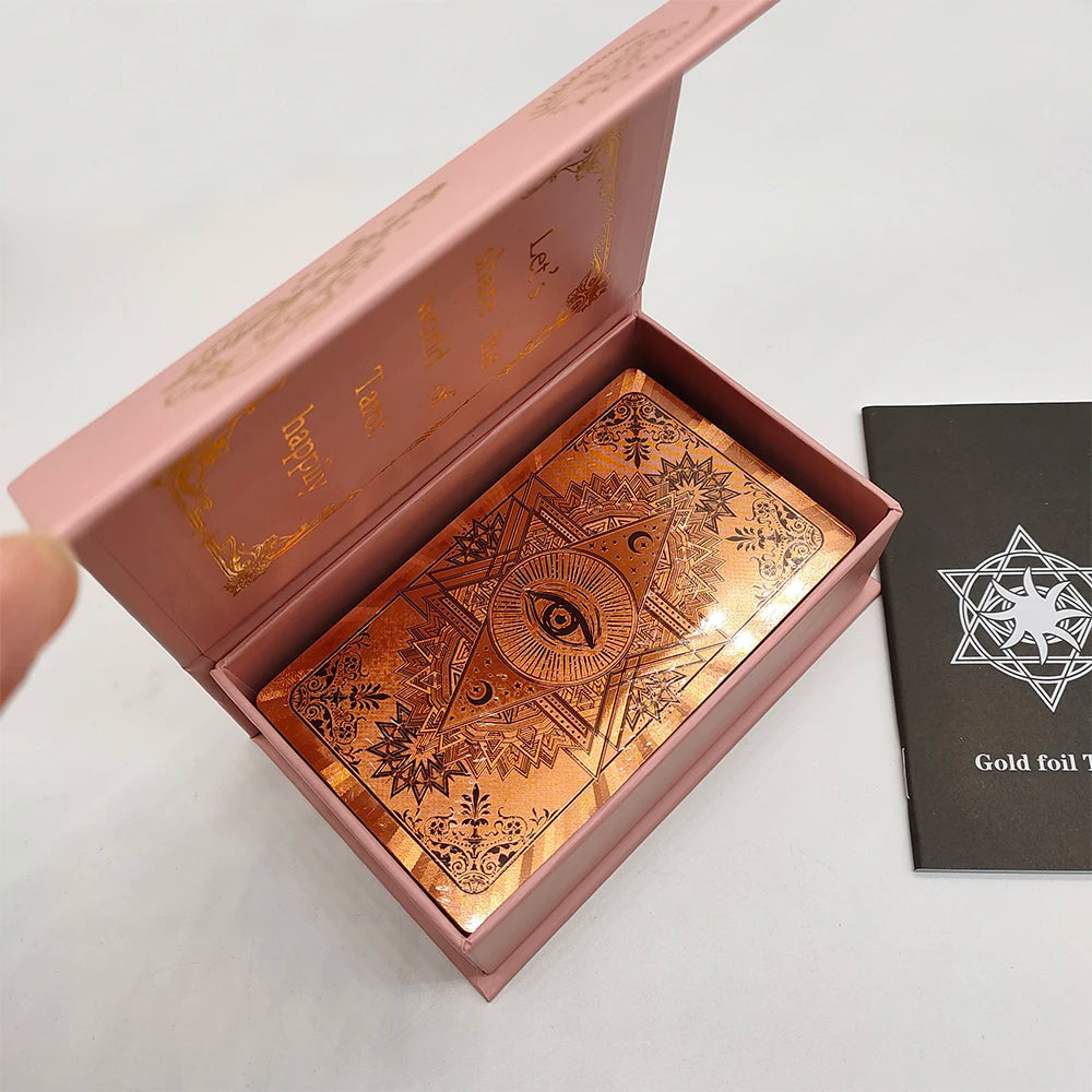New Rider Waite Deck Gold Foil Tarot Cards Mysterious Board Game Terrific Divination Oracle With Exquisite Gift Box