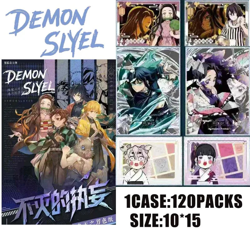 Demon Slayer Wholesales Cards Booster Box Collection A6 Colored Paper Tearing Trading Game Collection Japanese Style Gift