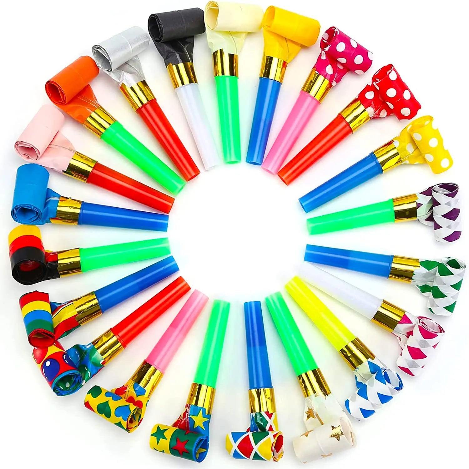 20/200pcs Colorful Whistles Toy Funny Toy Children Blowing Dragon Whistle Blow Roll Toys Party Favor Games Birthday Kids Gifts