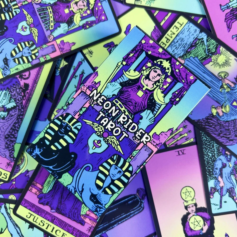 Neon Rider Tarot Cards Game After Divination Deck English Versions Edition Oracle Board Playing Table Game For Party
