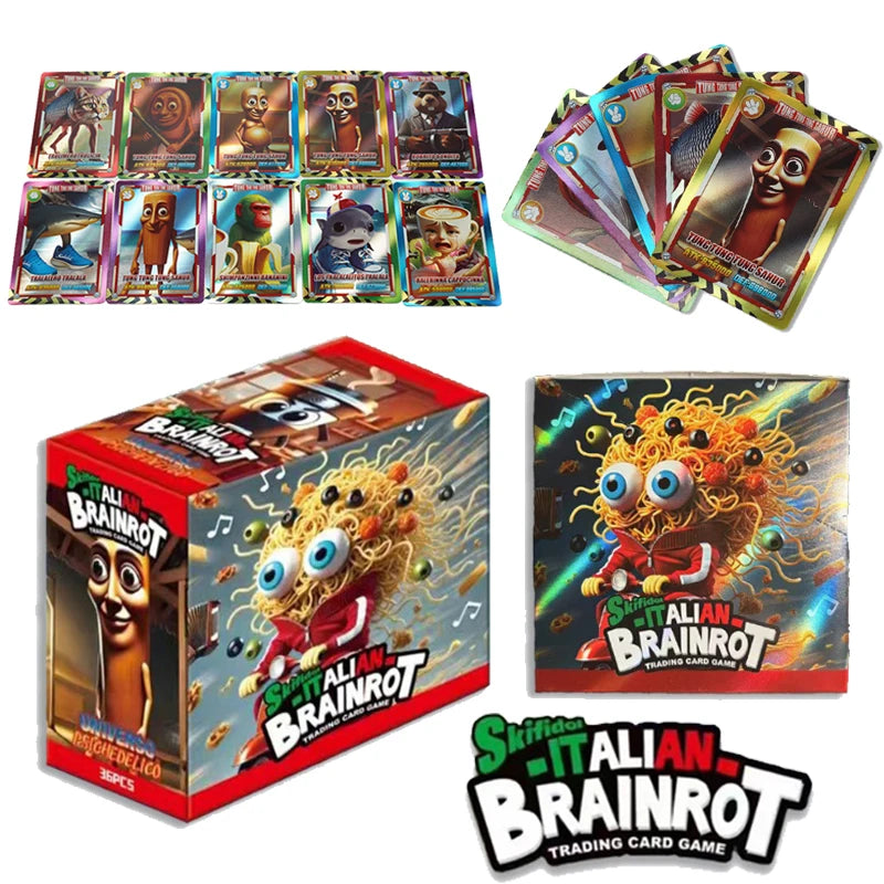 Random 36 Bag 180Pcs Italian Brainrot Collection Card Tung Tung Tung Sahur Tralalero Tralala Cards Board Game Trading Carte Toys