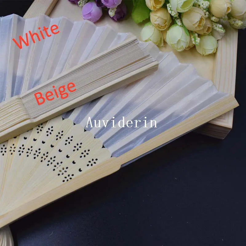 50Pcs Wedding Hand Fans with Gift Box Personalized Names as Souvenirs Children's Birthday Favors Custom Party Decor Supplies