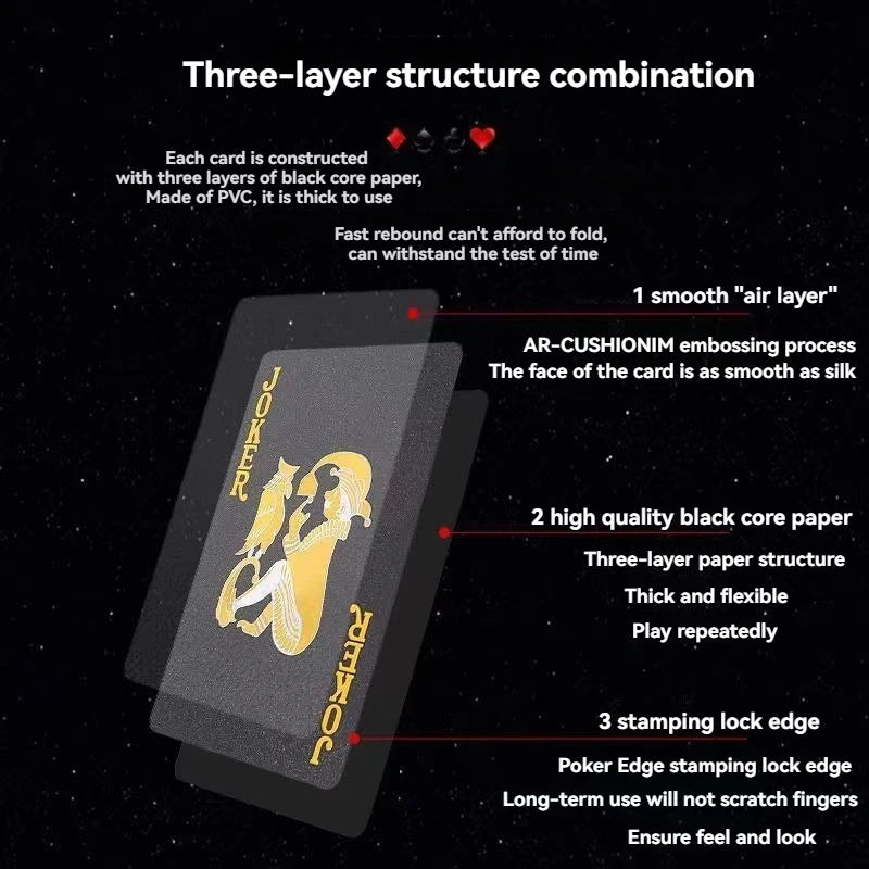 Color Black Gold Playing Card Game Card Group Waterproof Poker Suit Magic Dmagic Package Board Game Gift Collection