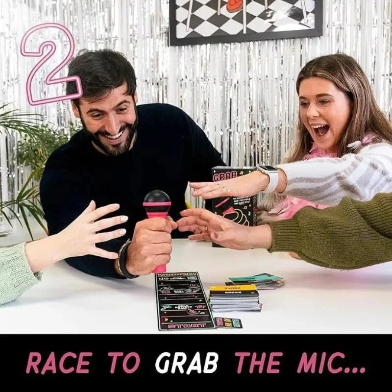 Lucky Egg Official Grab The Mic Family Karaoke Board Game 2-10 Players Game For Hilarious Game Nights Birthday Party Kids Gift