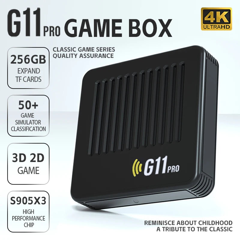 G11 Pro Game Box 4K HD TV Game Stick Video Game Console 128G Built in 40000 Retro Games Portable Game Player Wireless Gamepad