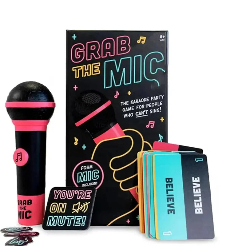 Lucky Egg Official Grab The Mic Family Karaoke Board Game 2-10 Players Game For Hilarious Game Nights Birthday Party Kids Gift