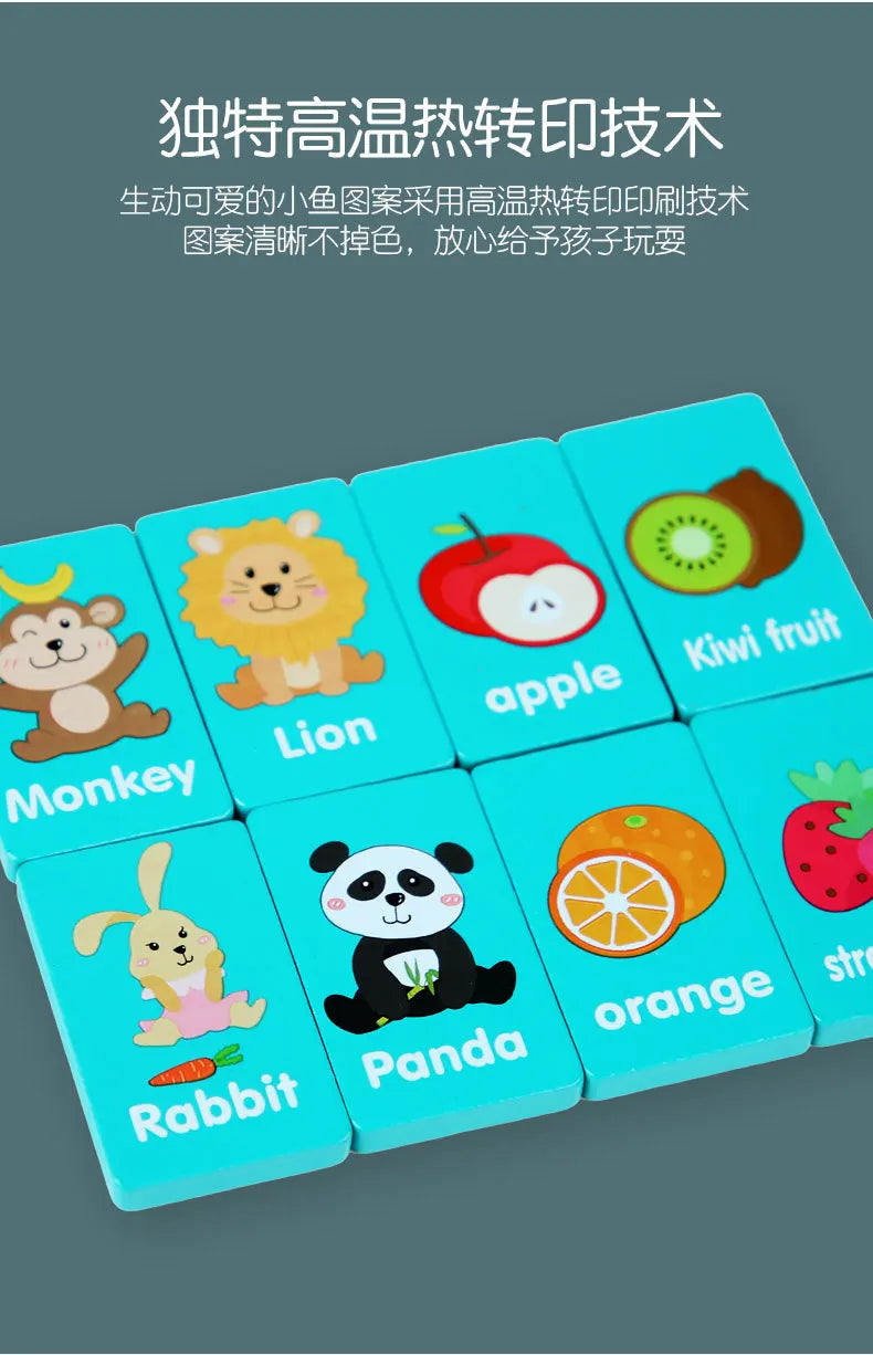 Kid Blocks Seaside Escape Mahjong Wooden Memory Solitaire Matching Game Party Family Board Games Animal Educational Puzzles Toy