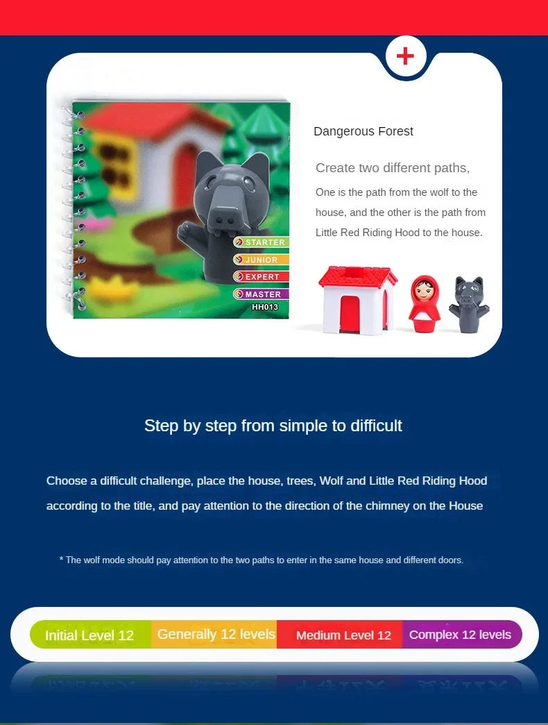Little Red Riding Hood Smart Hide&Seek Board Games With Solution Skill-Building Puzzle Logic Game Training Toy for Children