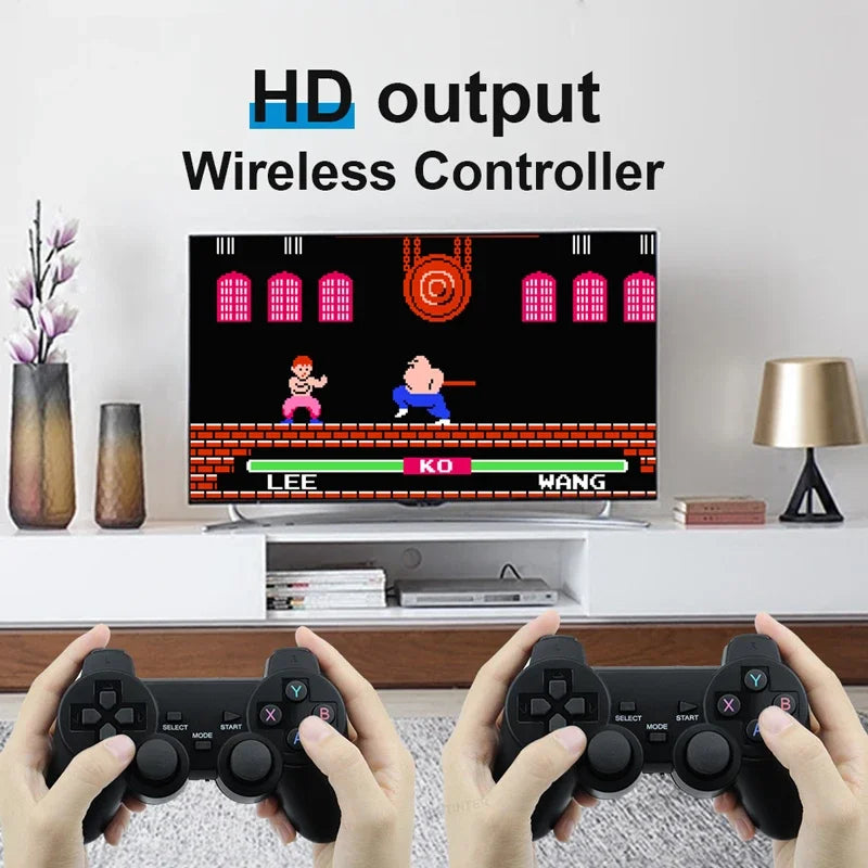 M8 4K Mini Game Stick 40000 Games Built-in with Twin 2.4G Wireless Controllers Video Game Console