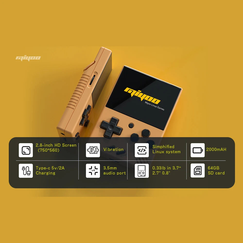 MIYOO Mini V4 Portable Retro Handheld Game Console 2.8"Inch IPS Screen Small Video Game Consoles Classic Gaming Emulator Players