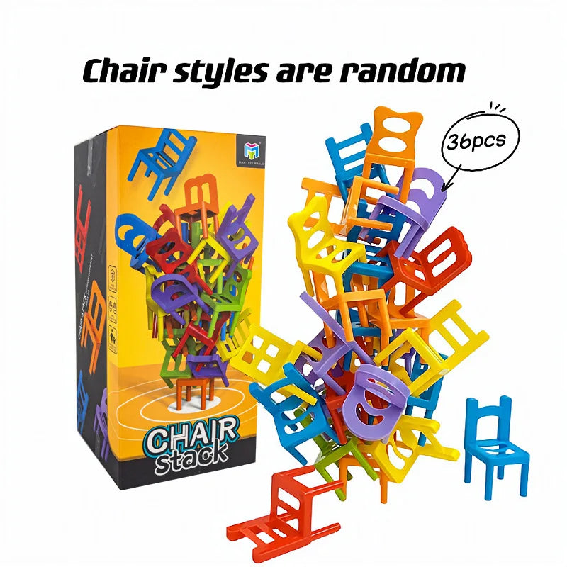 24-42pc children's puzzle folding chair toy parent-child interactive game for kids chair stack party game juego social games