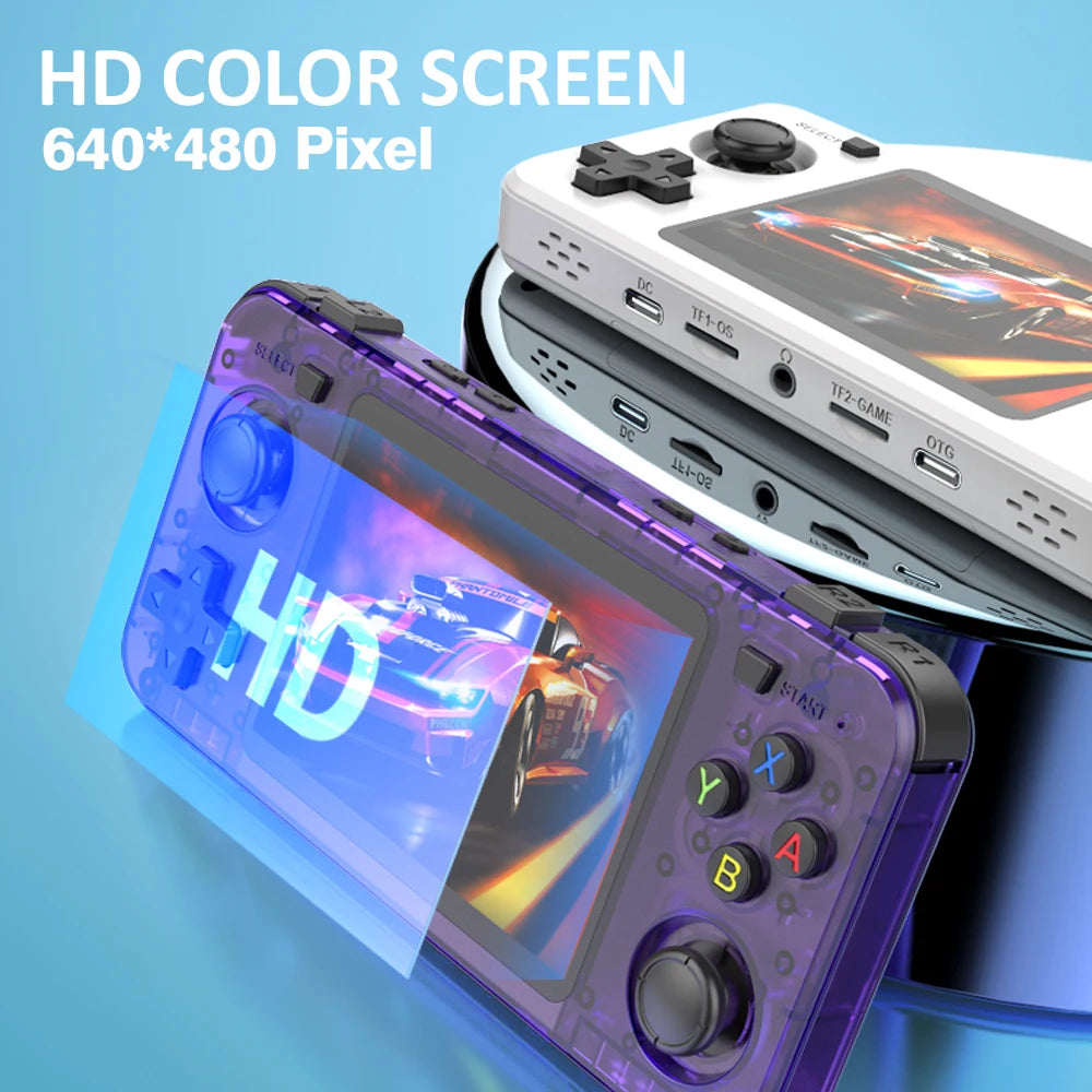 R36H Retro Handheld Console 3.5 inch IPS Screen Open-Source Linux System Portable Classic Game Consoles 64G Video Player Game