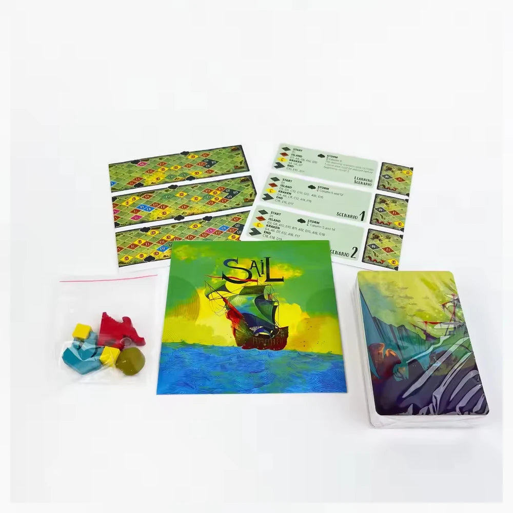 SAIL: 2-Player 20-Minute Paper-Based Nautical Strategy Couple Board Game - Romantic Adventure for Date Nights, Couple Gatherings