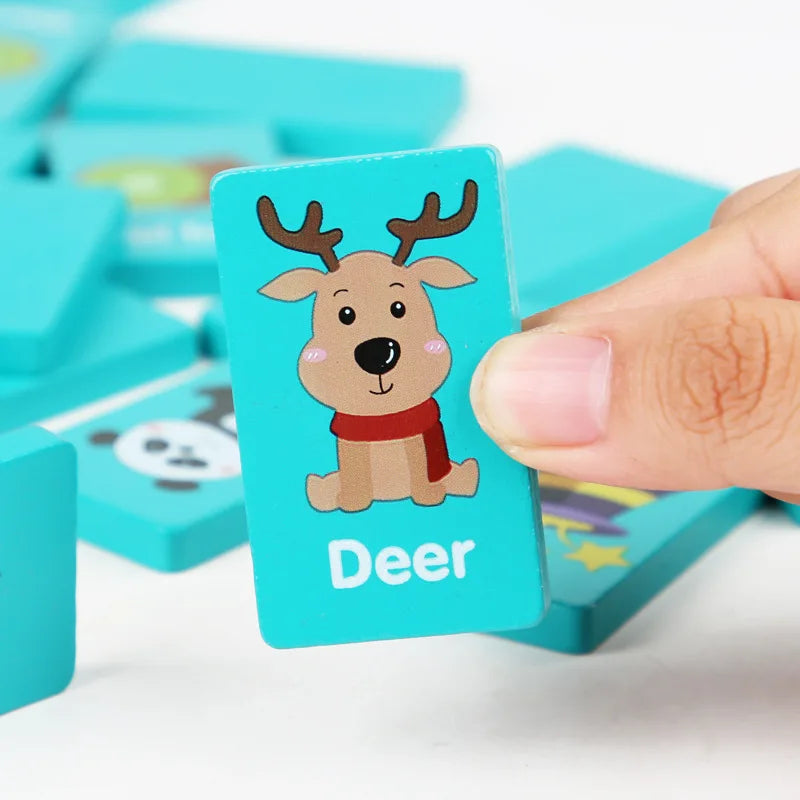 Kid Blocks Seaside Escape Mahjong Wooden Memory Solitaire Matching Game Party Family Board Games Animal Educational Puzzles Toy