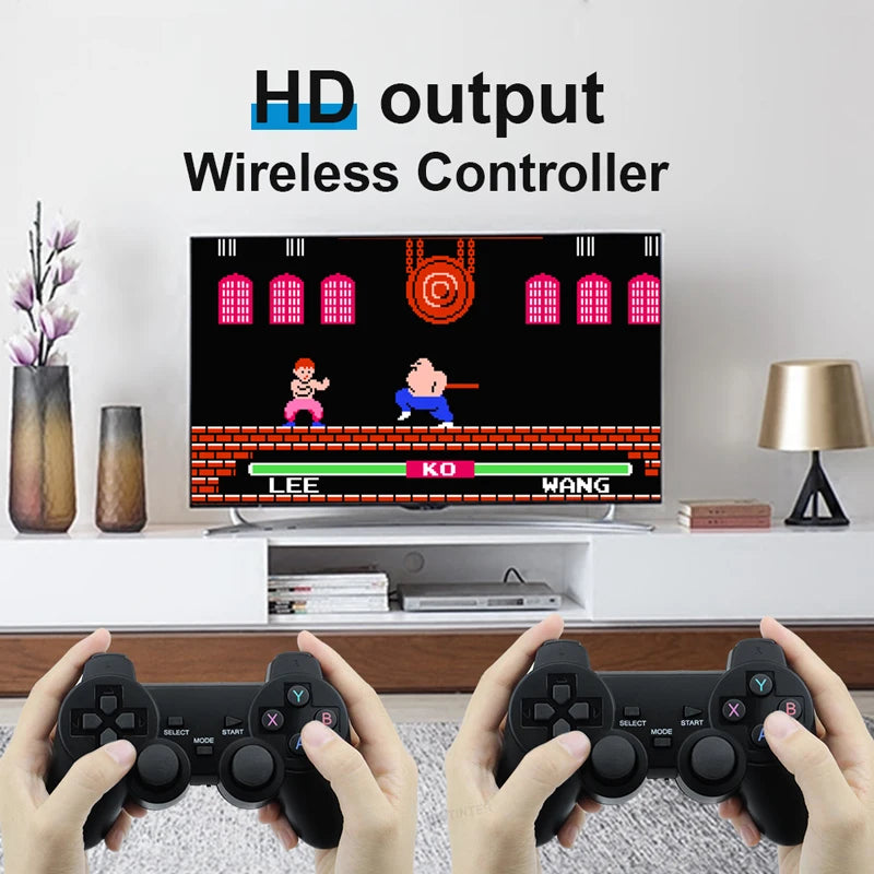 M8 4K Mini Game Stick 40000 Games Built-in with Twin 2.4G Wireless Controllers Video Game Console