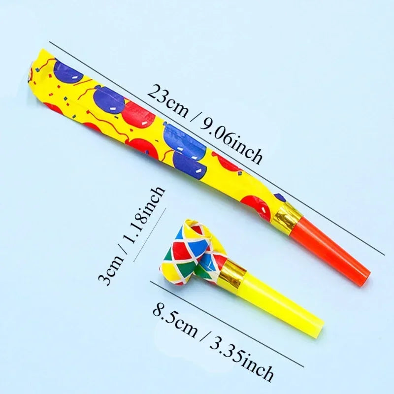 20/200pcs Colorful Whistles Toy Funny Toy Children Blowing Dragon Whistle Blow Roll Toys Party Favor Games Birthday Kids Gifts
