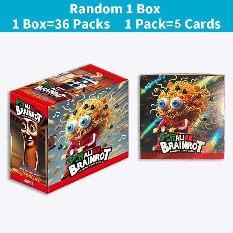 Random 36 Bag 180Pcs Italian Brainrot Collection Card Tung Tung Tung Sahur Tralalero Tralala Cards Board Game Trading Carte Toys