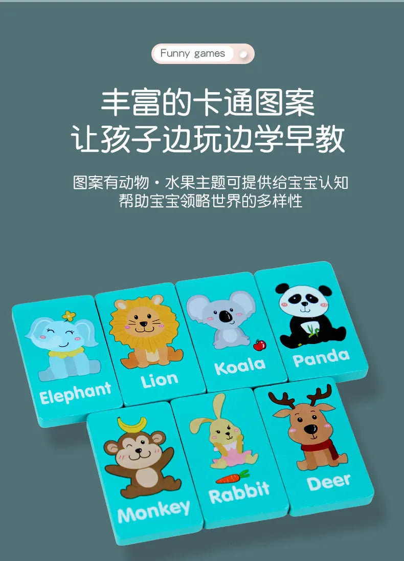 Kid Blocks Seaside Escape Mahjong Wooden Memory Solitaire Matching Game Party Family Board Games Animal Educational Puzzles Toy