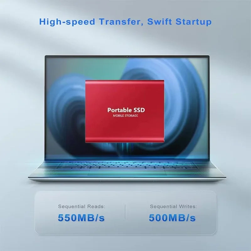Portable High Speed External Hard Disks Fast Data Transfer Hard Drives 1TB 2TB 4TB High Capacity Storage SSD for MAC Notebook PC
