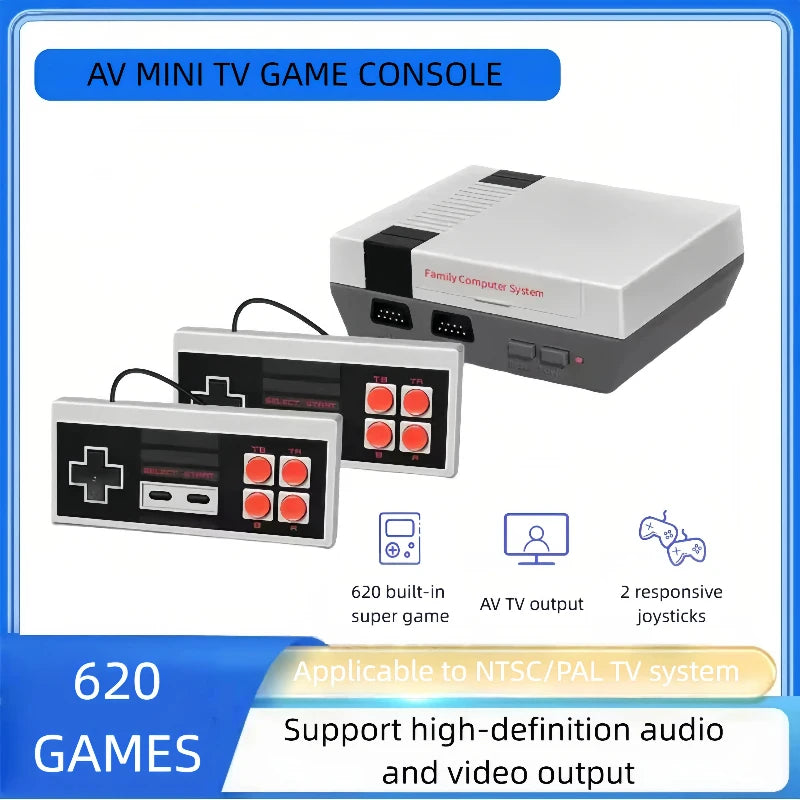 4 Button Controller Gamepad For 8 Bit Retro Video Game Consoles HDMI-Compatible Mini Stick Built in 620 Games Dual Classic