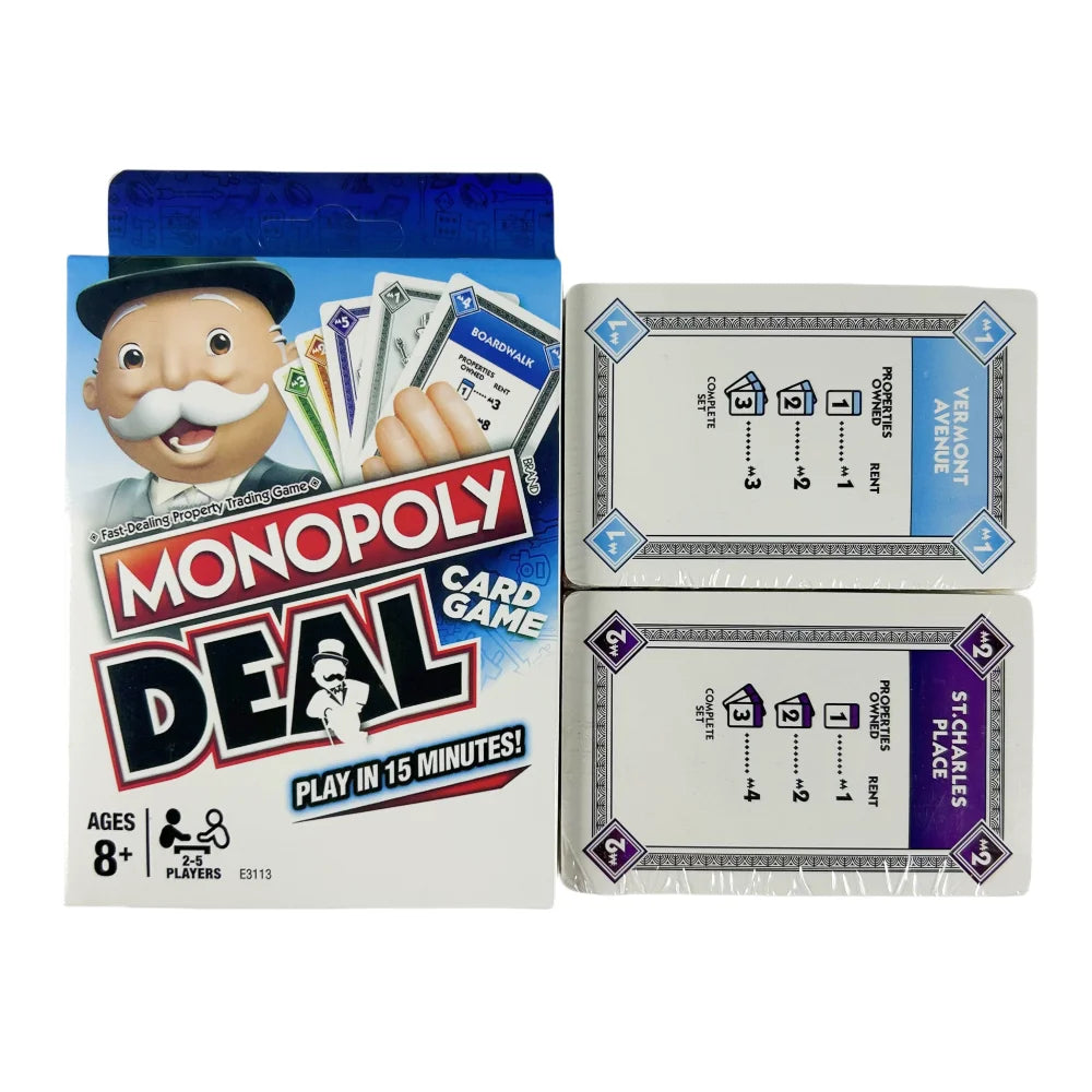 Monopoly Deal Quick-Playing Cluede Card Game for Families Kids Ages 8 and Up and 2-5 Players Board game