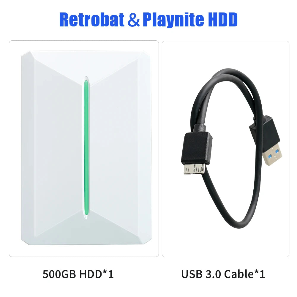 Retrobat＆Playnite Retro Gaming HDD 38200+AAA PC and Retro Games for PS3/PS2/Switch/DC/WII/WIIU/NES/MAME Emulator Game Console
